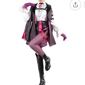 Purple and Black Cosplay Costume with Gloves